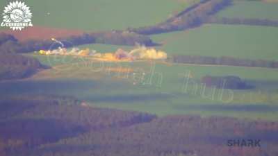 Allegedly Ukrainian Su-27 strike on Russian SAM with AGM-88 “HARM”, 39 BrTA, 1st of June, 2025