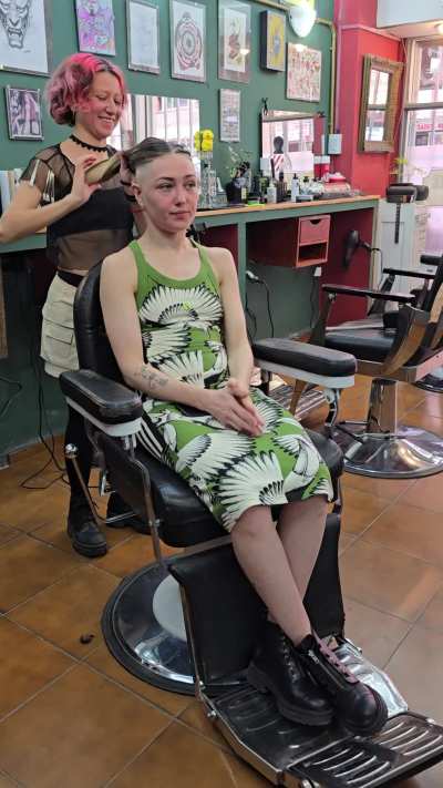 Halfway through the armed progress of braids