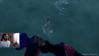 Shot myself out of cannon in the fog looking for boats and happen to land on one