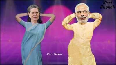 Modiji and Sonia Gandhi Dance