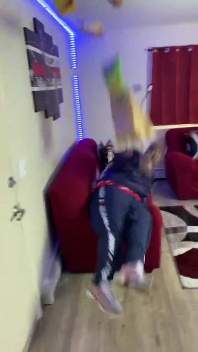 It’s the face he made while he jumped in fear and confusion [PRANKS]