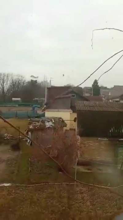 Russian military aircraft Su-57 Launches missiles in civilian houses. No casualties.
