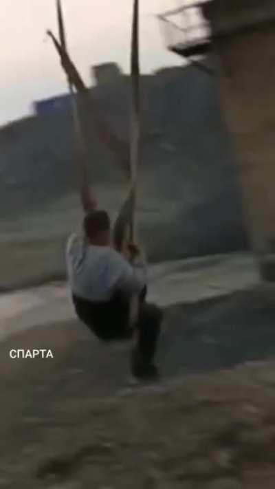 Swinging on makeshift belts?