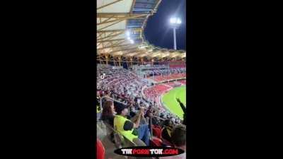 This is how my friend and I support athletes! Would you like to sit next to us? ))