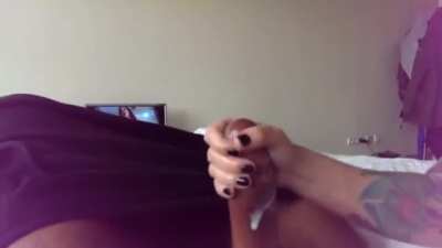 She Jerks Him Off and Cleans Up The Mess