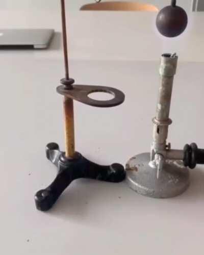 And copper balls, as well as other metals, expand when heated