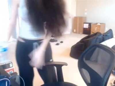 old Emiru showing her panties