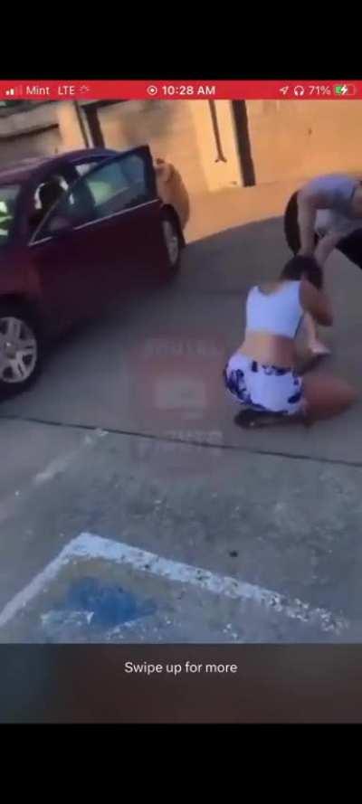 Pulled out her own car 