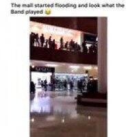The mall started flooding and look at what the band played