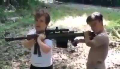 Little men + Sniper rifle.