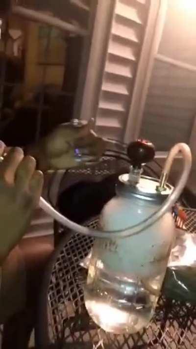 After about 3 years of trying to find a picture of my mason jar hookah I made, my friend came through with a video when I brought them out to my place 💯