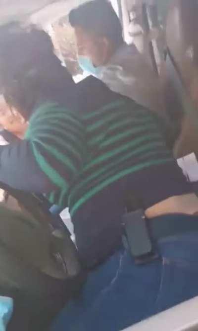 To Mexican cop abuses her power points gun at innocent person almost looks like a kidnapping and refuses to show apprehension letter