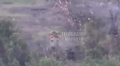 Russian vehicle ran over an AT mine, unknown location [Oct 2025]