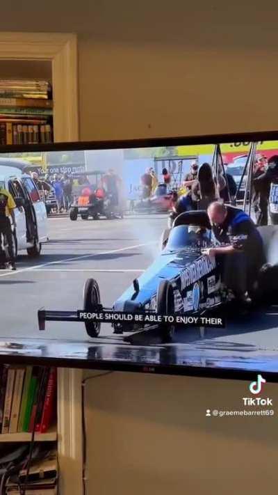 Chad at a drag brunch protest