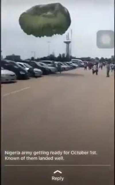 Nigerian Millitary displays aerial dominance with gallant paratroopers display in preparation for independence day celebrations