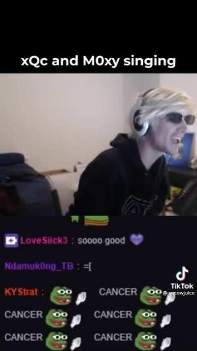 I found this on TikTok. It’s Xqc and Moxy singing!!!!