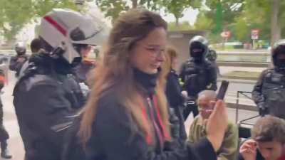 Paris: Police record faces of civilians and protesters.