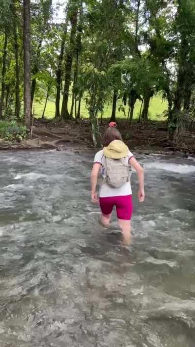 My tour guide was none the wiser! Almost fell over because of the strong current! [GIF]