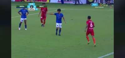 Aitsaret Noichaiboon (Bangkok FC) straight red card vs North Bangkok University. He was immediately fired by his club after the match.