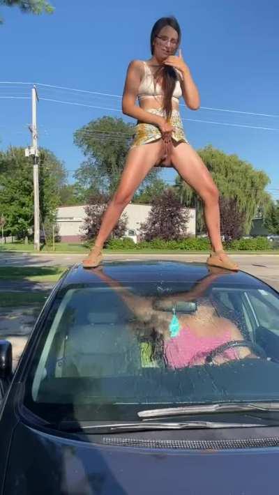 My friend in the car was loving the golden rain