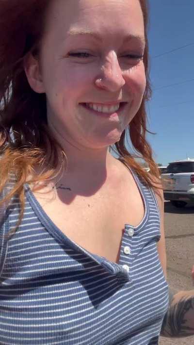 Throating him in public