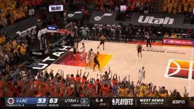 [Highlight] Donovan Mitchell Hits a 3 Over Marcus Morris To End Half