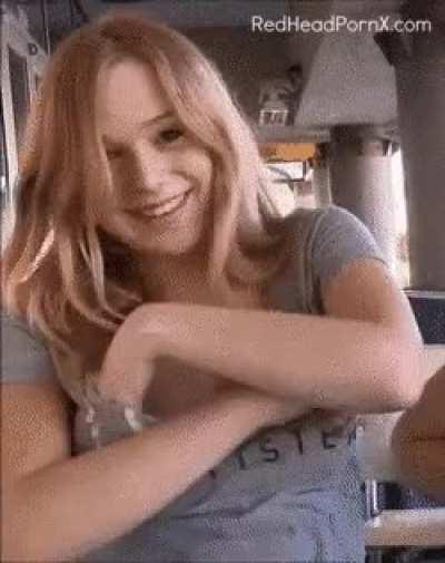 Cute Redhead Reveals Her Nice Tits