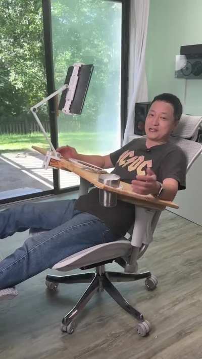 Guy testing out his amazing new invention