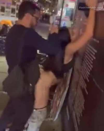 She derserved a good fuck and could not wait to get home [00:11] [street, sex, penetration, doggystyle, drunk, ass, caught, brunette, spectator]