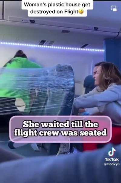 Woman's plastic house get destroyed on flight