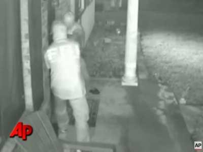 Two people dress up as the FBI to break into people's houses, the owner opens fire