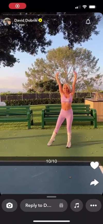 Emma nip slip on David’s snap