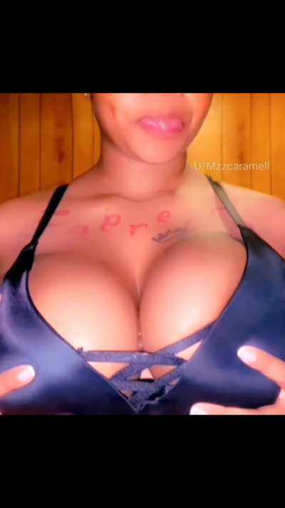 Drooling all over my big tits