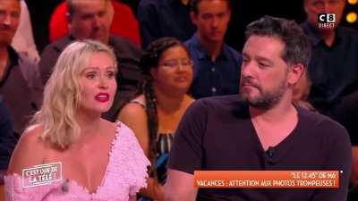 Wifey Tatiana Laurens flashed her big tits 'accidentally' on live TV