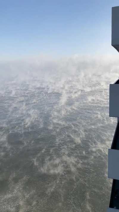 Front row view of the lake this morning 😳