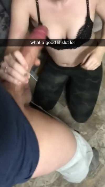 She gets drunk and lets guys use her throat