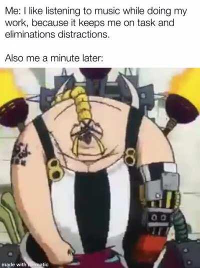 Me listening to Over The Top while doing homework