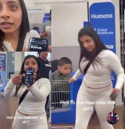 Woman pulls up her bank account balance after someone called her broke while waiting in line at Walmart