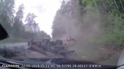 Head-on collision between Land Rover and car transporter kills both drivers