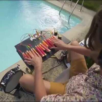 Dude plays a mean melon.