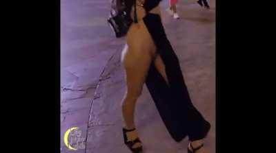 I underestimated how much pussy I'd be showing without panties in this dress!