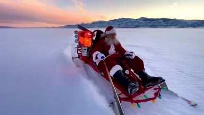 Santa testing out his new sleigh