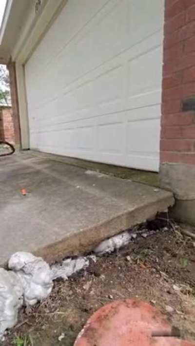 Quick Raising Sunken Driveway at Entrance to Garage