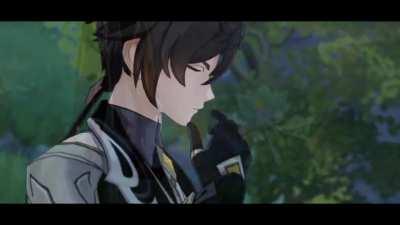 Zhongli thinks about the past next to a friend