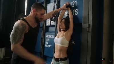 The little agent hopes this mission will be different, but the henchman actually dominates her even more, taking his time and talking to her while she suffers.    She's reduced to top agent to nothing but a belly punching bag