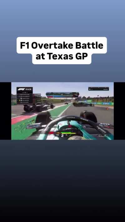 F1 Overtake Battle at Austin Texas GP
