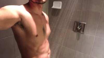 (M) At the gym locker room