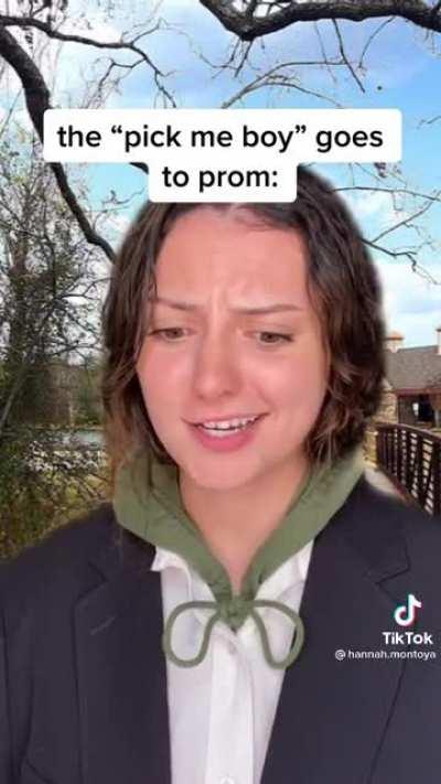 This chick looks too old to be making “relatable prom” tiktoks