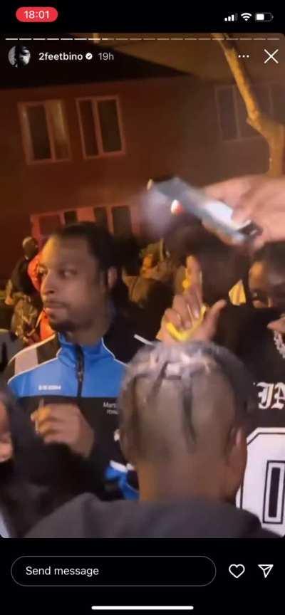 Yung Mal (1.5/B4L), 21 Savage (21SG/4L), and Famous Sally turn up to “Wassup Gway” at PDE block party