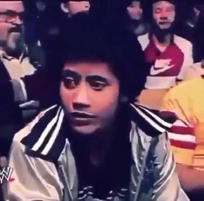 Dwayne Johnson, the Young Rock watching his pops Rocky Johnson as a spectator, 1982.